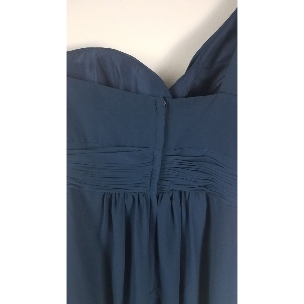 Christina Wu Women's Sz. 4 Navy One Shoulder Chiffon Short Dress 22376 - Picture 7 of 8